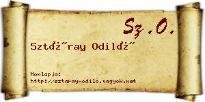 Sztáray Odiló névjegykártya